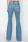 RISEN Mid Rise Flare Jeans with Pockets