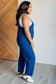 Totally Me Spaghetti Strap Jumpsuit in Light Navy