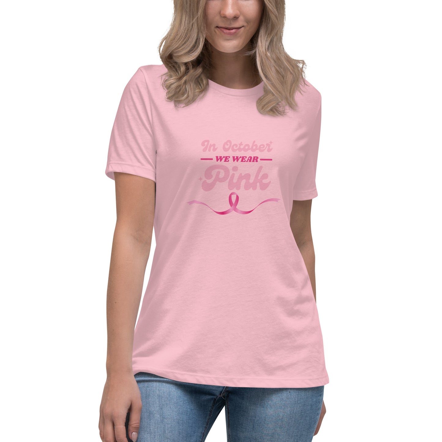 In October We Wear Pink Women's Relaxed T-Shirt