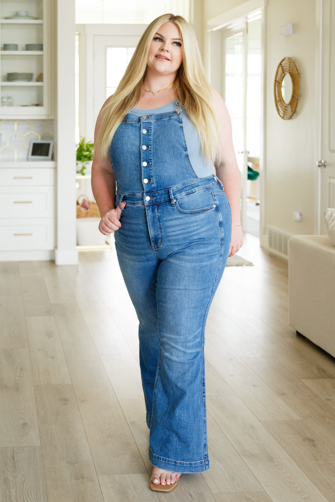 Just One More Ribbed Tank in Light Blue