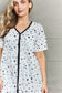 MOON NITE Quilted Quivers Button Down Sleepwear Dress