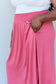 Doublju Comfort Princess Full Size High Waist Scoop Hem Maxi Skirt in Hot Pink