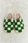 Melody Checkered Print Plush Slide Slippers